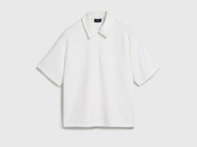 Поло с воротником на молнии, Бежевый