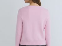 Вязаный кардиган с фигурными пуговицами, Розовый