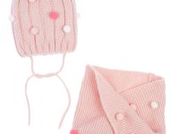 Комплект вязаный для девочки: шапка, снуд