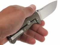 Нож складной LionSteel SR2 B (BRONZE) Mini, сталь Uddeholm Sleipner® Satin, рукоять титан по технологии Solid®, бронзовый