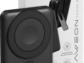 Портативное зарядное устройство Caweon CPB-WC05K 5000 мАч с поддержкой Qi Чёрный
