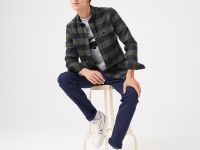 Мужская клетчатая рубашка Lacoste приталенного кроя