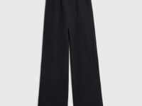 Широкие трикотажные брюки для девочек, Черный
