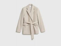 Жакет с поясом, Бежевый