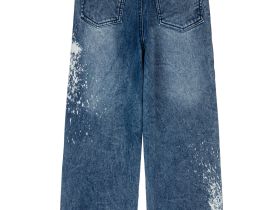 Брюки текстильные джинсовые утепленные флисом для девочек