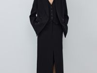 Прямая юбка макси, Черный