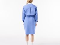 Платье - поло Lacoste в полоску с длинным рукавом и поясом