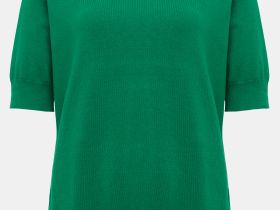 Джемпер с коротким рукавом и округлой горловиной