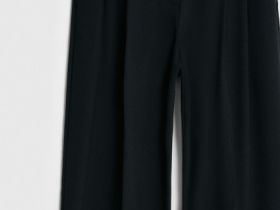 Прямые брюки со складками, Черный
