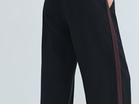 Прямые брюки с лампасами, Черный