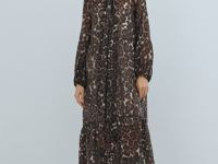 Платье из лиоцелла с бантом, Бежевый