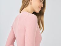 Приталенный джемпер с люрексом, Розовый