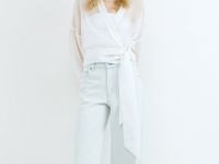 Широкие джинсы из плотного денима, Голубой