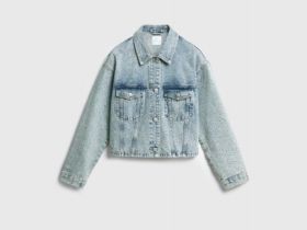 Джинсовая куртка со стразами, Голубой