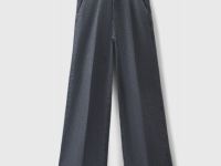 Ультраширокие джинсы с люрексом, Серый