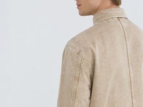 Куртка-рубашка из твила с карманами, Бежевый