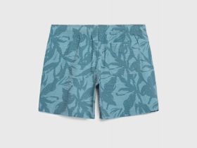 Плавательные шорты с принтом, Голубой
