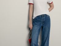 Футболка из хлопка с контрастной окантовкой