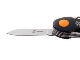 Нож перочинный Stinger 95 мм, 15 функций, черный/оранжевый