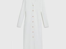 Вязаное облегающее платье, Бежевый