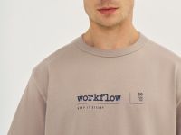 Футболка с текстовым принтом, Бежевый