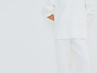 Вязаные широкие брюки, Белый