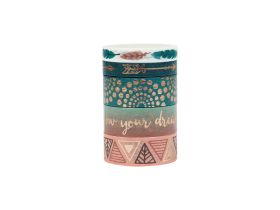 Набор клейких декоративных лент MESHU "Feather", 5 шт