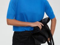 Джемпер с коротким рукавом и округлой горловиной