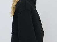 Куртка из пальтовой ткани с шерстью, Черный