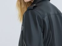 Куртка-косуха из искусственной кожи, Черный