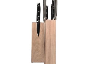 Подставка настольная магнитная для 8 ножей Woodinhome KS009SOW, дуб