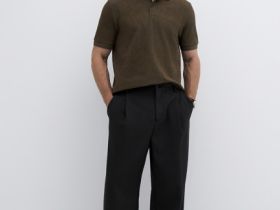 Поло с растительным принтом, Серый