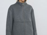 Куртка из пальтовой ткани с шерстью, Серый