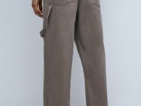 Текстурные брюки с накатом, Серый