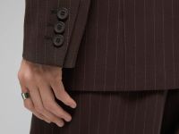 Однобортный жакет в полоску