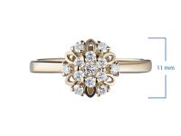 Классическое кольцо из желтого золота с бриллиантами э0301кц10170800