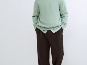 Вязаный джемпер из хлопка, Зеленый