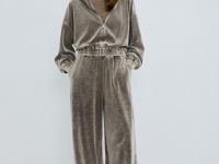 Толстовка из бархата, Бежевый