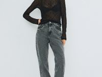 Прямые джинсы с акцентными карманами, Серый