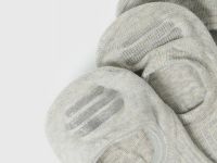 Носки-следки из хлопка в рубчик, 3 пары, Серый