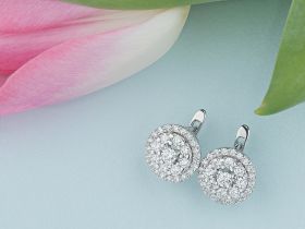 Серьги из белого золота с бриллиантами э4701сг07169000