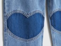 Джинсы с аппликацией для девочек, Голубой