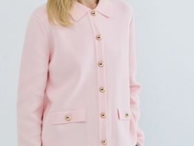 Кардиган на пуговицах, Розовый