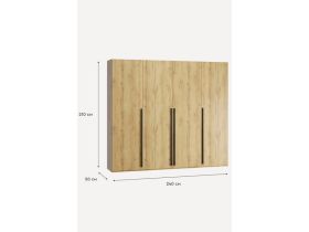 Распашной шкаф Кимбол 4-240x210 Дуб Золотистый