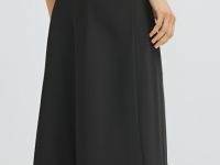 Юбка макси из сатина, Черный