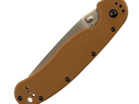 Нож складной Ontario RAT-1, сталь Aus-8, Satin, рукоять термопластик GRN, brown