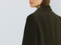 Однобортный жакет из вельвета, Зеленый