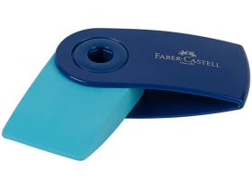 Ластик Faber-Castell "Sleeve Mini" 54*25*13 мм, прямоуг., пласт футляр, ассорти (тренд цвета)