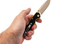 Складной нож Клык Техно, сталь VG-10, рукоять G10 черно-желтый
