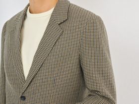 Однобортный пиджак из смесовой шерсти, Коричневый